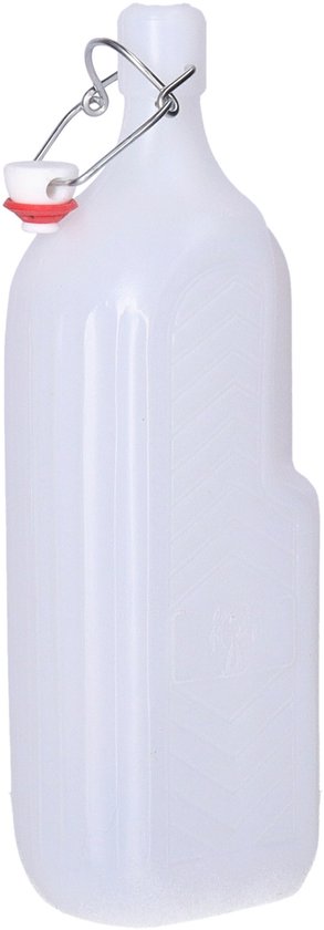 CM beugelfles/weckfles - wit - kunststof - 1,5 liter - Waterfles - Met handvat - Grote container