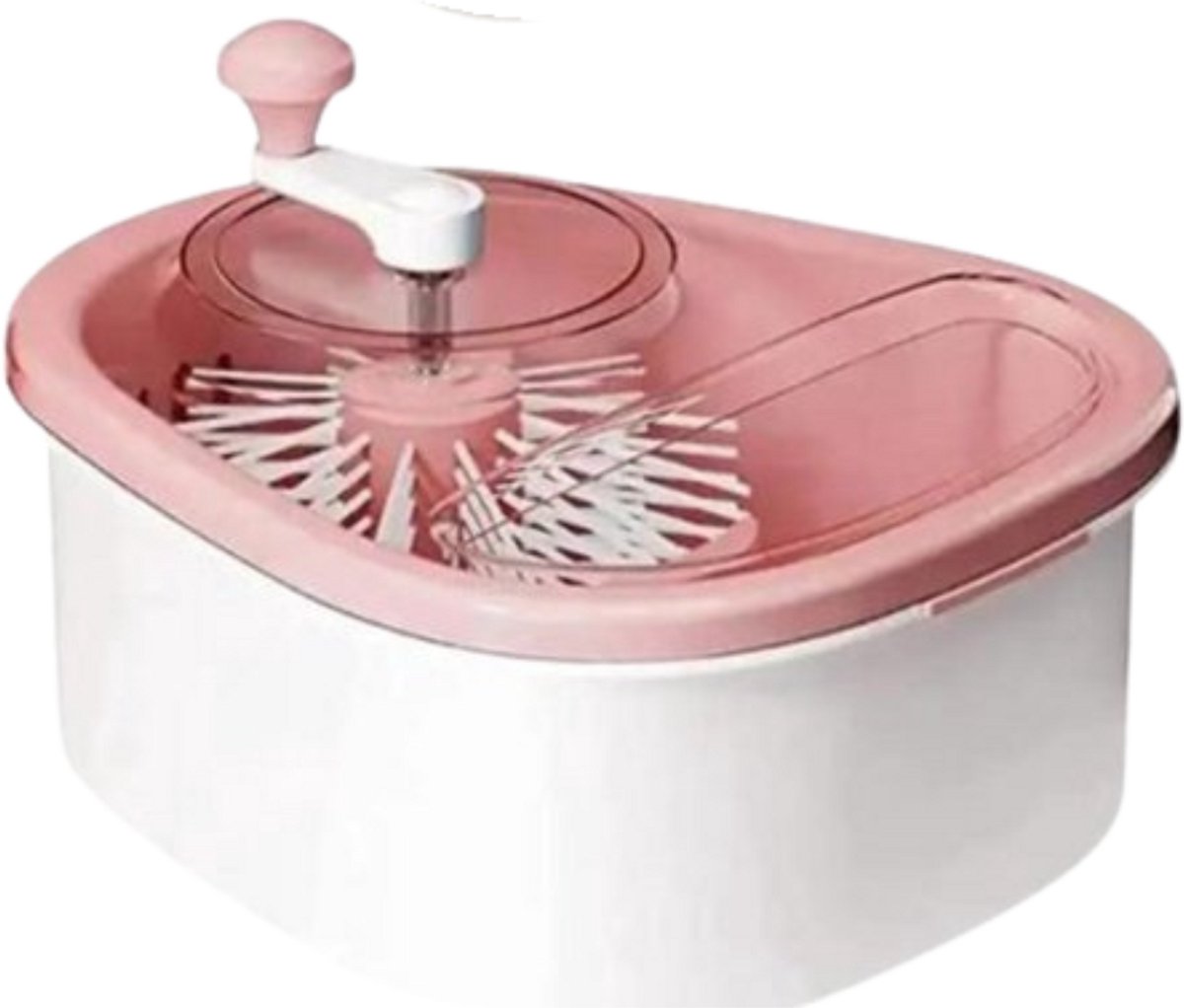 Fruit Washer Spinner, draagbare fruitschrobber met deksel, fruitwasser spinner met borstel, Mannual fruit- en groenteschoner kom, roterende groente- en saladespinner en droger, efficiënte