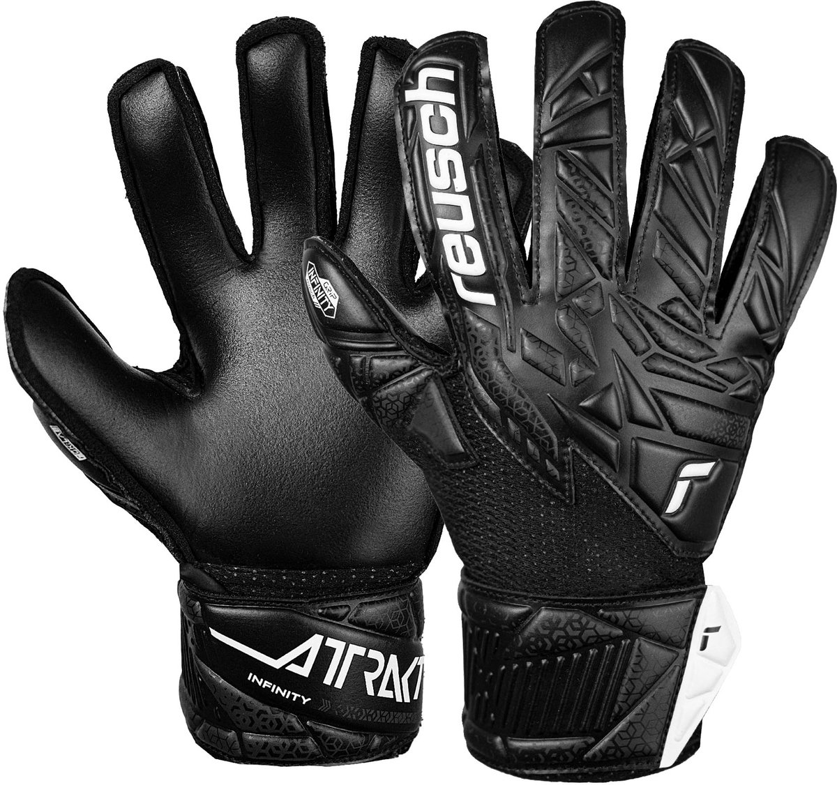 Reusch Attrakt Infinity Junior Black Keepershandschoenen Kinderen - Maat 4