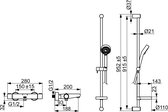 HANSA HANSAprisma bad- en douchemengkraan, maat handdouche, 95 mm, 3-straal, 48102131