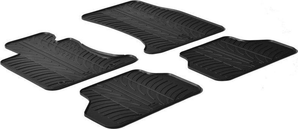 Tapis De Voiture Velours Complets Bavepa Noir Avec Bord Blanc