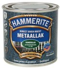 Hammerite metaallak, hamerslag donkergroen H138, 250ml. Blik met turquoise, gebarsten patroon.