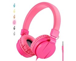 StayPowered Kinderhoofdtelefoon - Perfect Geluid en Comfort voor Jonge Luisteraars - Lichtgewicht - Opvouwbaar Design - Superzachte Oorkussens - Verstelbare Hoofdband - Krachtige 40 mm Drivers - Roze - Levering Sneller dan Aangegeven!