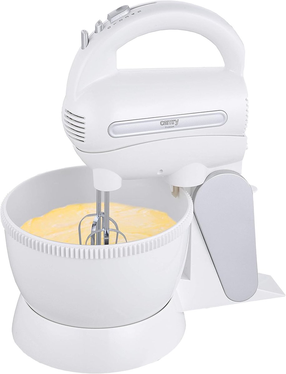 Krachtige Keuken Mixer 600W met Draaibare Kom en Roestvrijstalen Accessoires - Perfect voor Koken en Bakken