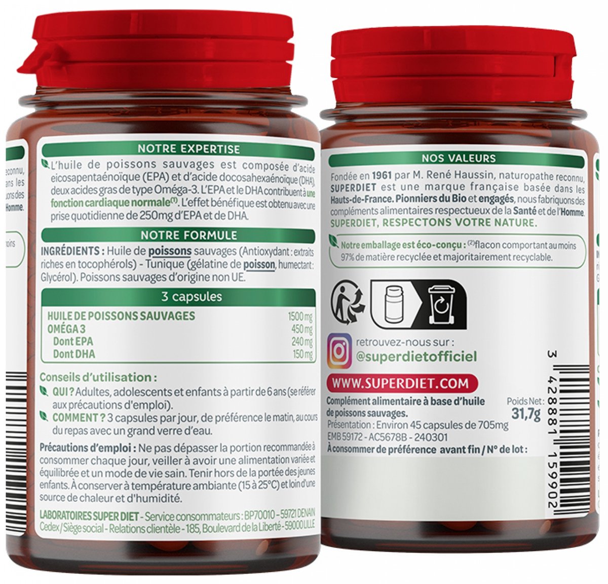 Superdiet Omega 3 45 Capsules