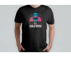 AI Tech Powered Human Drive - T Shirt - AI - ArtificialIntelligence - Machine - Robot - NextGenAI - KunstmatigeIntelligentie - ToekomstVanAI - AIGestuurd - AIRevolutie
