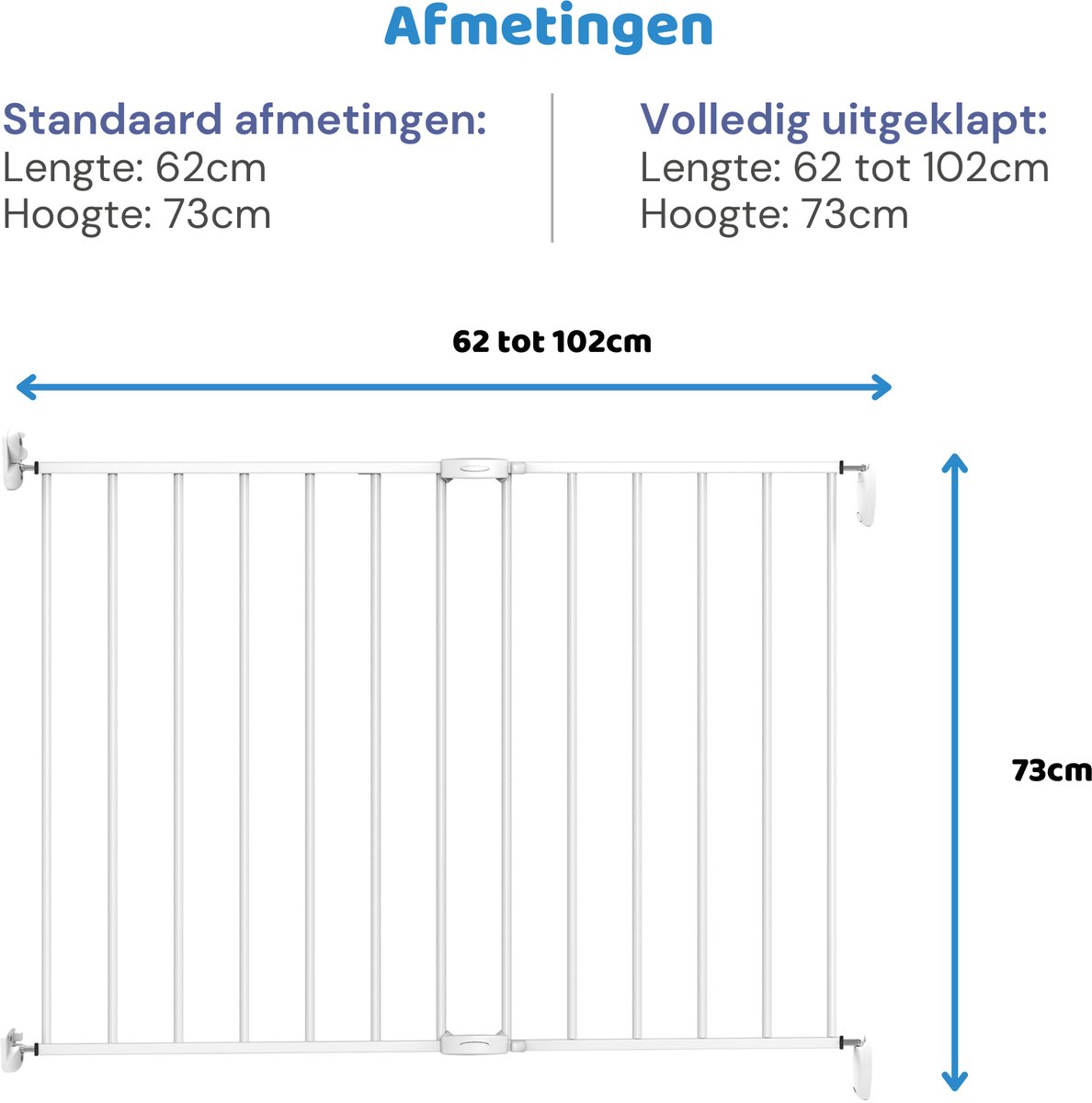 Noma Uitschuifbaar Traphekje | Veiligheidshekje | Schroefhekje | Wit | Metaal – foto 7