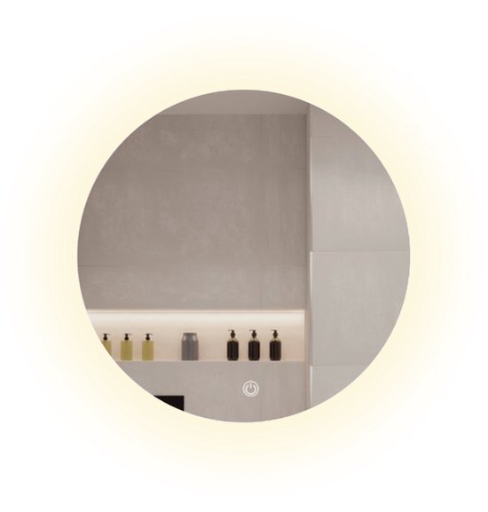 SensaHome - Ronde Badkamerspiegel Frameloos met LED Verlichting - Wandspiegel - 60CM