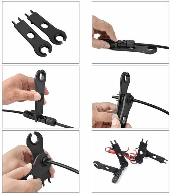Outil de sertissage multifonction, outil de sertissage professionnel pour panneaux solaires MC4, kit de 2,5 à 6 mm², outil de sertissage de fils 14 à 10 AWG, coupe de connecteur de fil solaire avec pince à dénuder, outil de sertissage