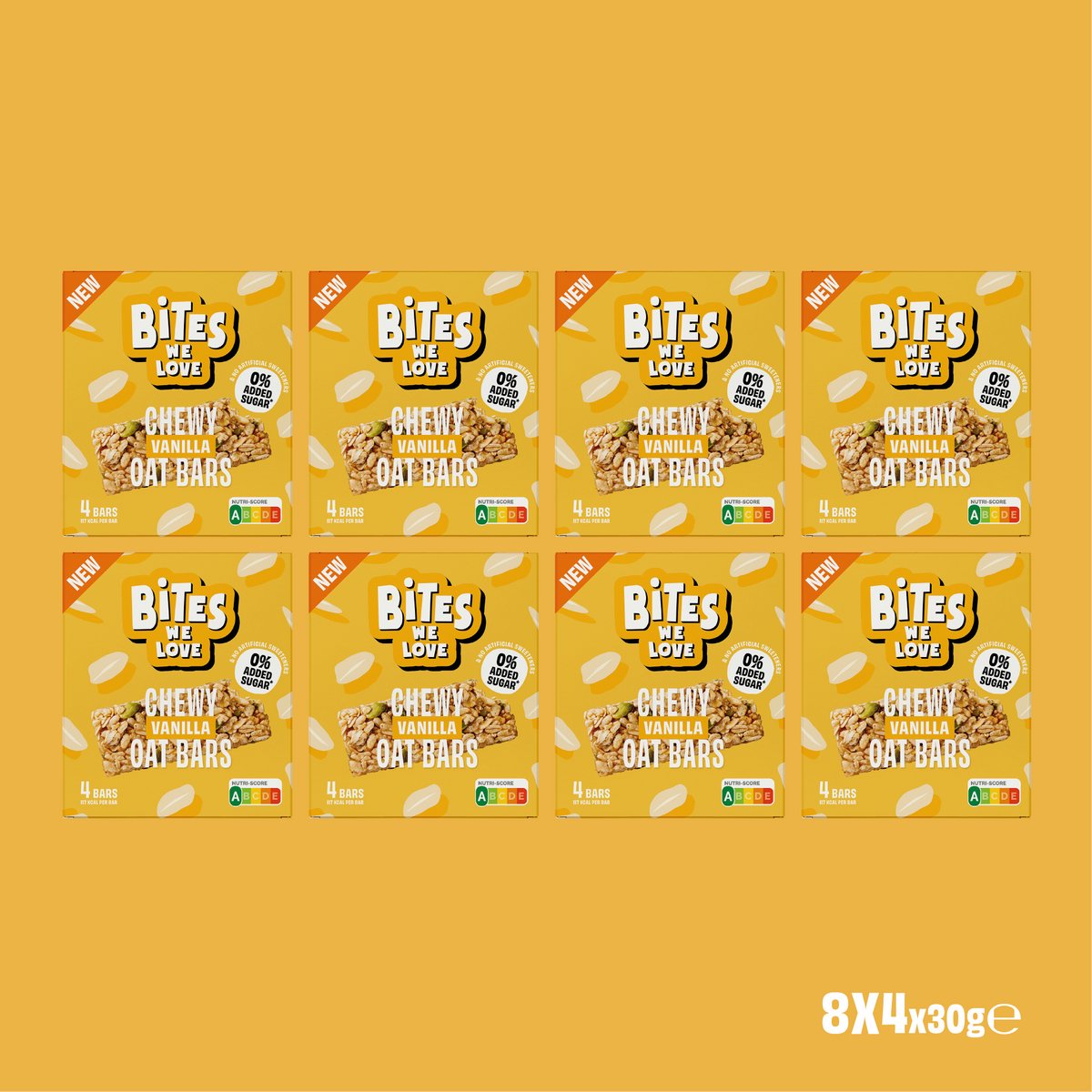 BitesWeLove Chewy Oat Bar Vanilla haverreep 8 x 4 x 30g