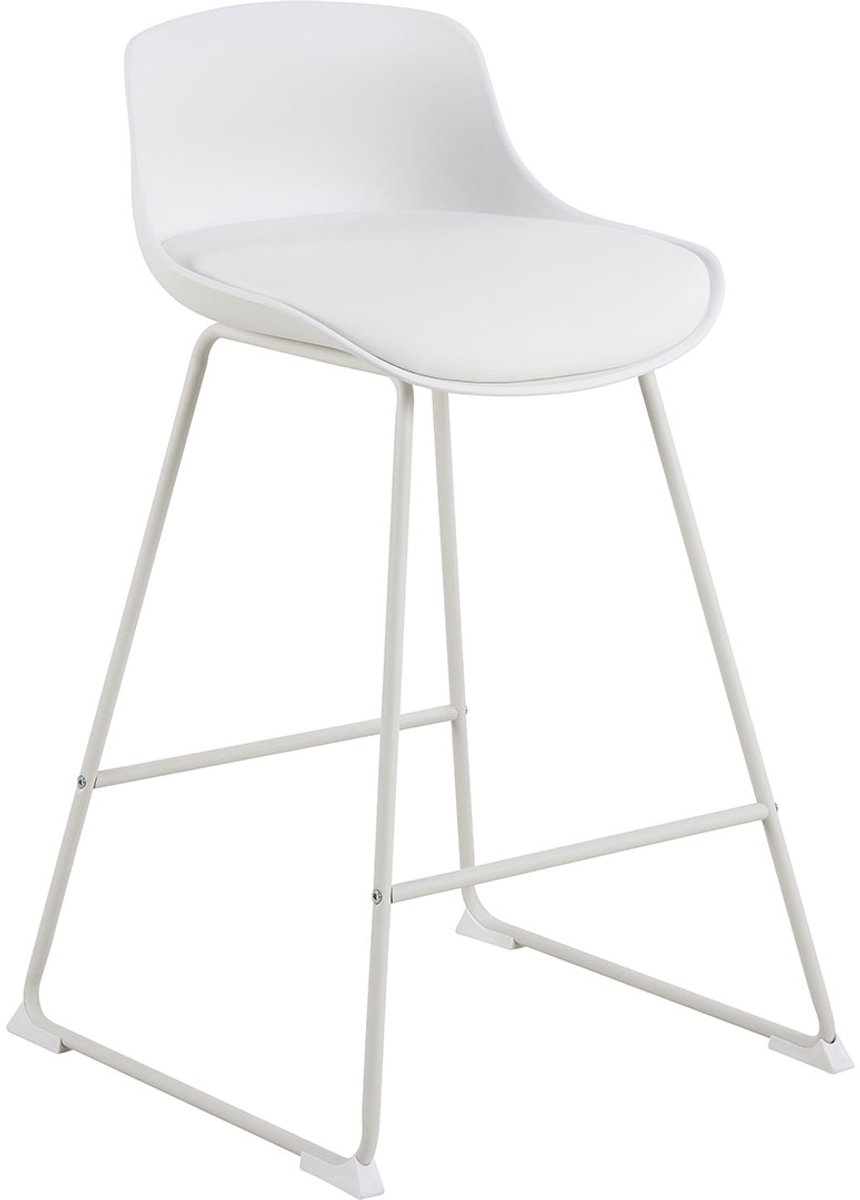Giga Living Barstoel Sithney - Wit - PU Leer - 50x49x84 cm - Set van 2