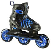Playos® - Triskates - met 3 wielen - Zwart/Blauw - maat 39 tot 43 - Speedskates - Inline Skates - Schaatsen - Rolschaatsen - Skeelers