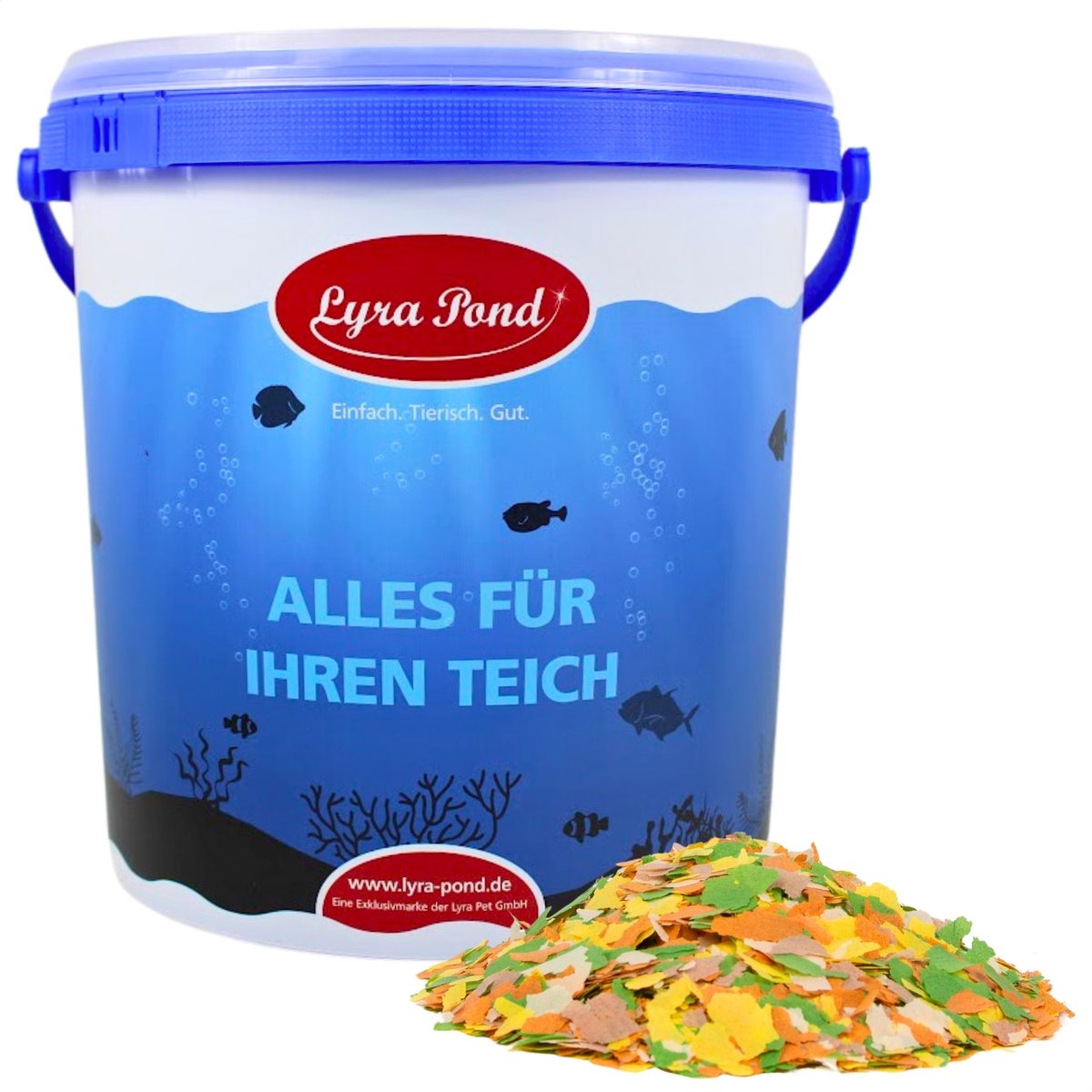 10 liter (1,24 kg) Lyra Pond® Pond Multi Flakes visvoer vijvervoer in een emmer