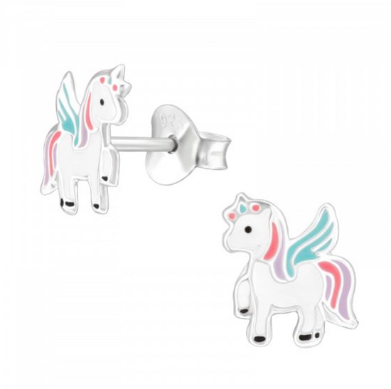 Boucles d'oreilles Unicorn pastel La Rosa Princesa, licorne Argent , fille - rose lilas