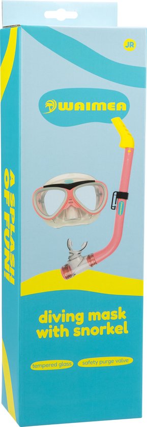 Waimea Duikbril met Snorkel - Kinderen - Roze - Waterafvoerventiel