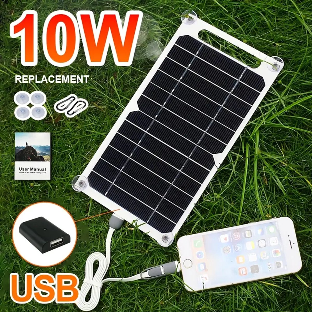 K&R Ventures® Draagbaar Zonnepaneel – Waterdichte Solar Oplader met USB – Voor Telefoons, Tablets & Powerbanks – Draagbare Zonne-Energie Oplader – Ideaal voor Kamperen, Reizen & Thuisgebruik – foto 3