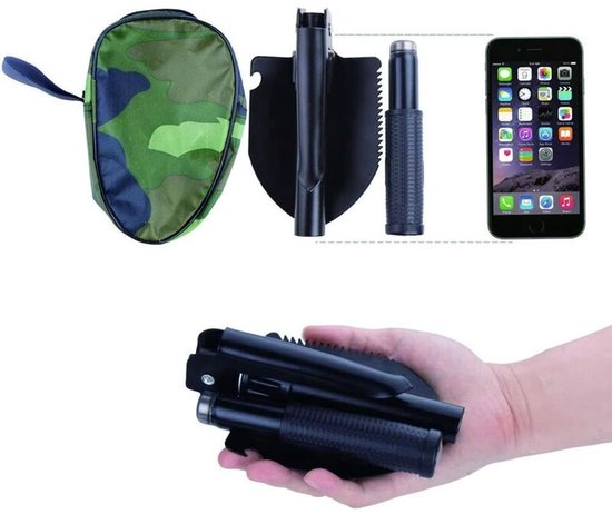 Geschikt voor Multifunctionele opvouwbare schep van militair staal: het onmisbare gereedschap voor uw buitenactiviteiten, tuinieren, kamperen en wandelen! van Merkloos	 — afbeelding 3