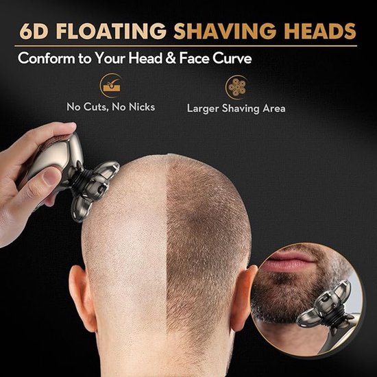 Rasoir Skull Shaver - Rasage doux et rapide - Pour la tête, le visage et le cou - Design ergonomique et sans fil - Précision et Comfort en un - Pour un Look élégant à la maison ou en Bébé en route