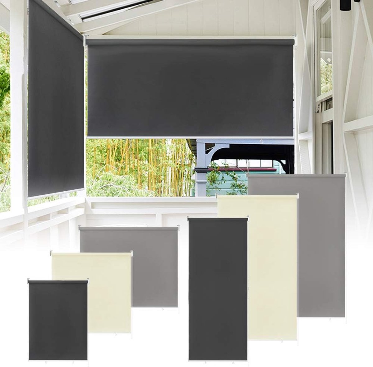 Buitenscreen voor Balkon - Verticale Zonnebescherming | 180x140 cm | Beige