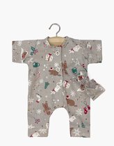 Kerstoutfit Voor 17 Cm Stoffen Pop – Handgemaakte Kledingset, Ideaal Voor Verzamelaars En Als Cadeau