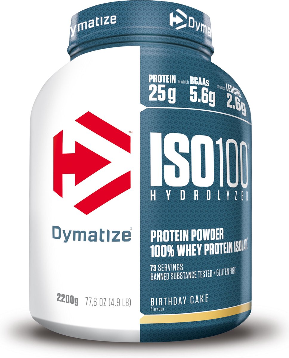 Dymatize ISO-100 Hydrolyzed - Eiwitpoeder / Eiwitshake - 2200 gram - Birthday Cake