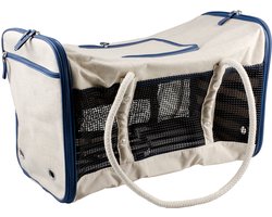 duvoplus buddies on the go! Saint-Tropez Reistas - Draagtas voor Hond en Kat tot 9 kg - Autogordelbevestiging - 53x25x32cm - Beige