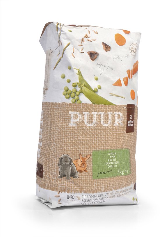 Witte Molen - Knaagdierenvoer - Knaagdier - Puur Konijn Junior 7kg - 1st