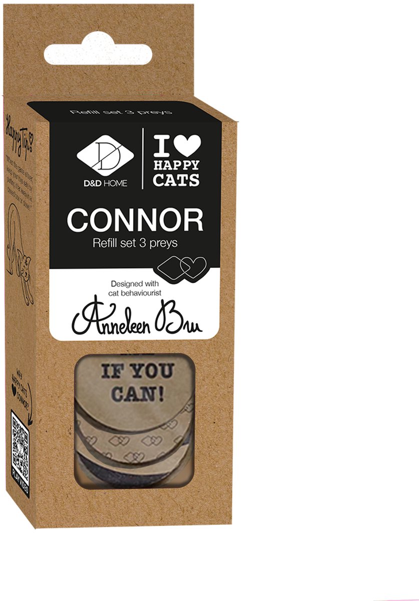 D&D Home I love happy cats navulset prooi - connor - naturel - beige - 3st