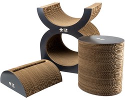 foto van I Love Happy Cats Playground Faye - Krabpaal - Bruin / Zwart - 40x30x46,6cm