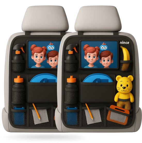Nince premium luxe & stevige autostoel organizer met tablet houder - Set van 2 - Auto stoel organiser -