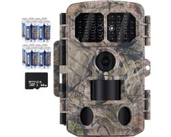 Professionele WildCamera met Nachtzicht – Wildcamera Voor Buiten – 4K & 48MP - Incl. Tripod - Incl. 64GB SD - Incl. 16 krachtige batterijen! - 2026 Model