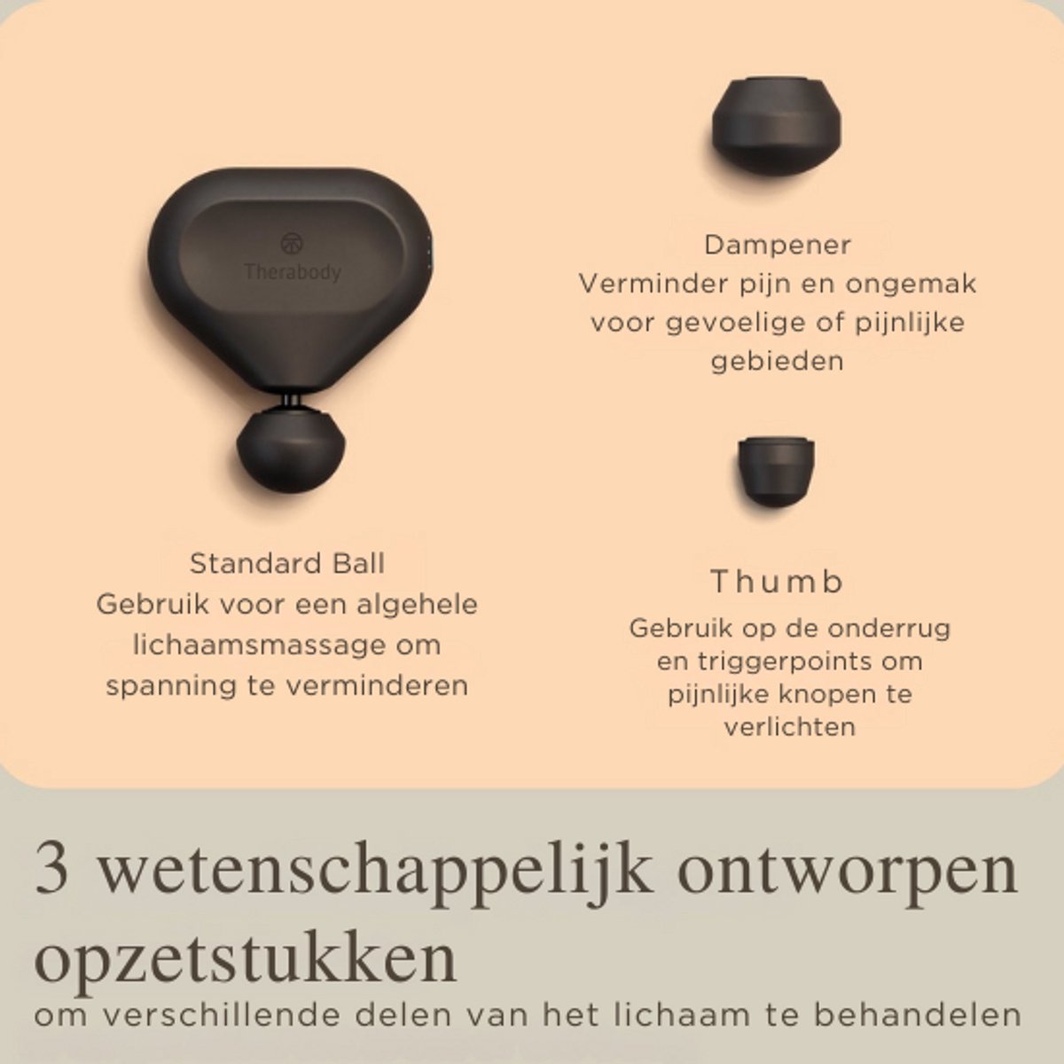 Afbeelding 3 van Therabody Theragun mini 2.0 - Massage Gun - 3 Opzetstukken - Draagbaar - Krachtig Massage Apparaat