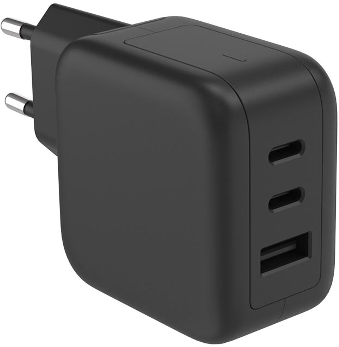 HQ-Power Universele GaN snellader, 1x USB-A QC en 2x USB-C PD, voor iOS/Android smartphones, laptops en tablets, 5x sneller, ultracompact en ideaal voor onderweg, 67W, zwart