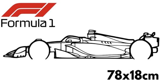 Formule 1 auto Max Verstappen - Wanddecoratie - Muurdecoratie - 78x18cm - Hout- Mancave - Mancave decoratie - Formule 1 - Jongenskamer - Sportauto - Sportwagen - Max Verstappen - F1 - Cadeau - Vaderdag