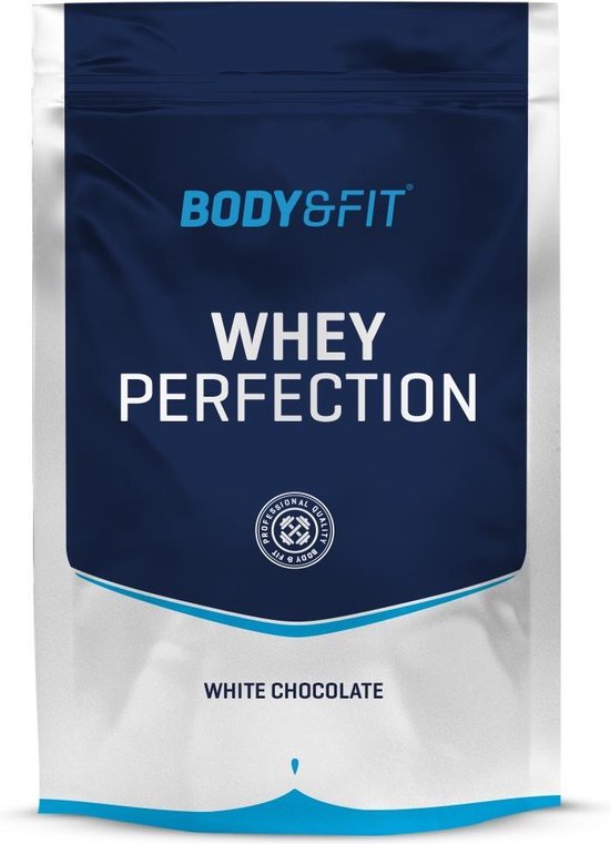 Body & fit whey perfection - proteine poeder / whey protein - eiwitshake - 896 gram (32 shakes) - witte chocolade