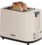 Grille-pain Princess Wave 142337 - Beige - Rétro - Compact - 7 réglages réglables - 930 Watt