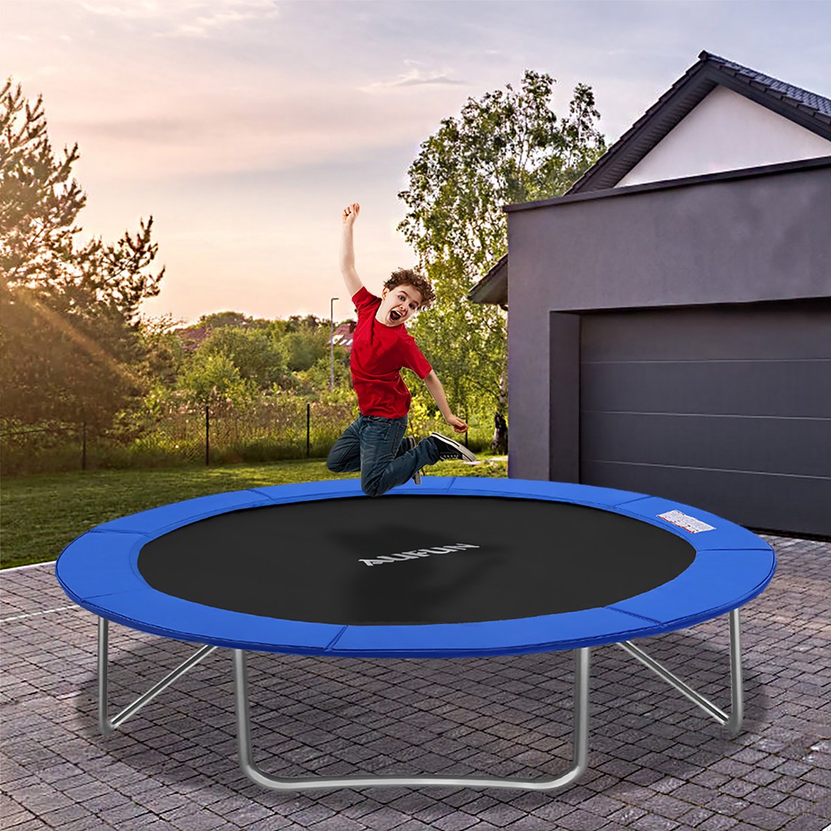 Trampoline-randafdekking, veerafdekking, Ø 305 cm, UV-bestendigheid, scheurbestendig, randbescherming, veiligheidsmat, trampoline-accessoires, standaardmaat voor trampolines blauw – foto 3