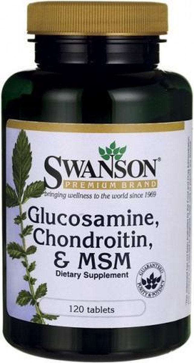 Goedkoopste Swanson health Glucosamine, Chondroitine & MSM 500/400/200 - 120 tabletten