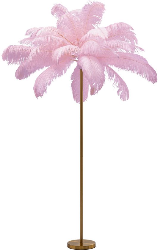Vloerlamp veren 165cm roze Kare Design