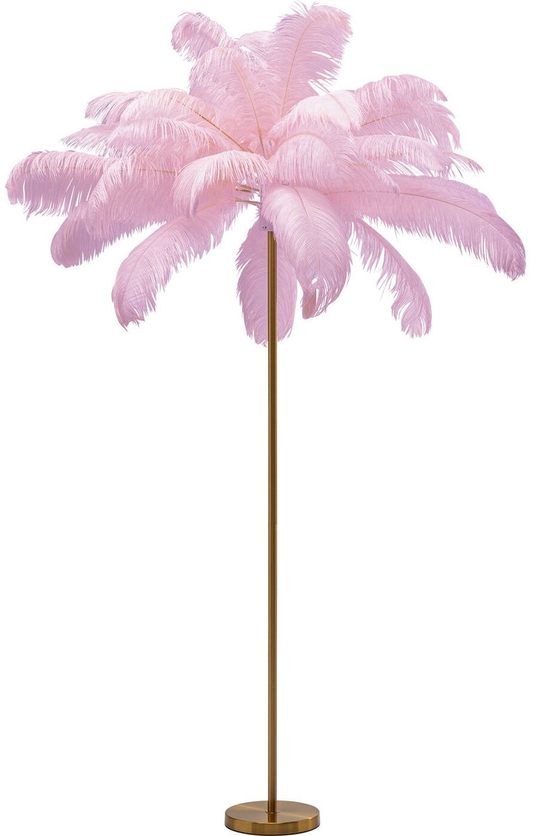 Vloerlamp veren 165cm roze Kare Design