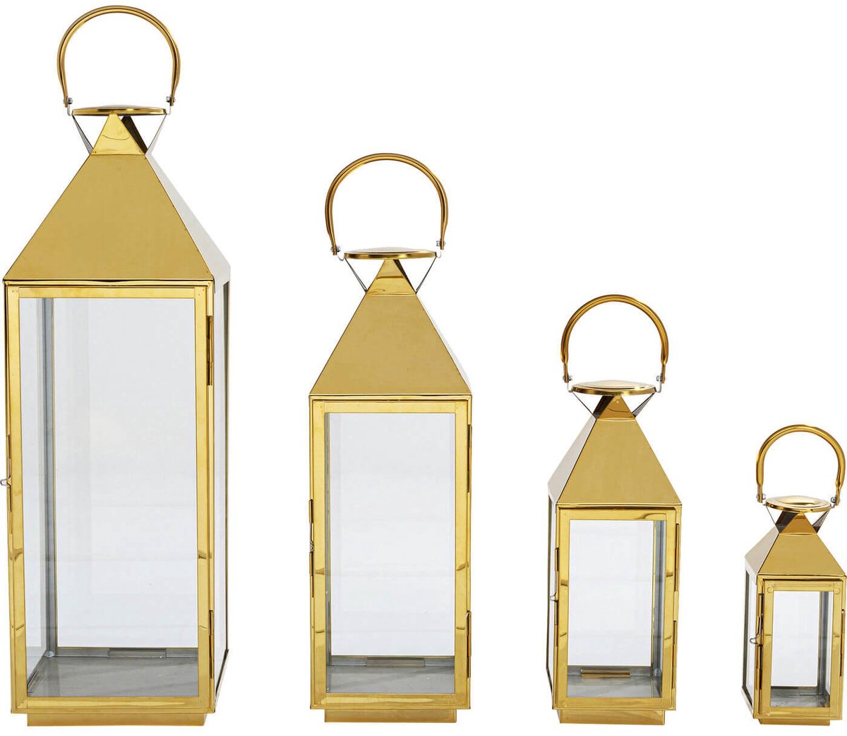 Kare Lantaarn Giardino Gold (set van 4)