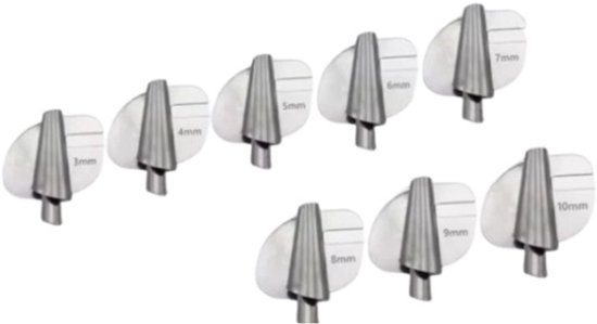 6 stuks naaien opgerolde Hemmer voet, 3 mm-8 mm 6 maten brede
