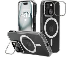 My Case Hoesje – Geschikt voor iPhone 15 - Geschikt voor MagSafe – Telefoonstandaard – Transparant - Stijlvol, Shockbestendig, Praktisch