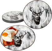 MamboCat Set de 6 assiettes plates en porcelaine ALOIS pour 6 personnes