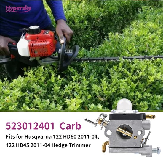 Geschikt voor 122 Carburateur met bougie brandstofleiding voor Husqvarna 122C 122LDX 122LK 22cc 574386701 581734301 Trimmer brandstoffilter primerbol pakking van Merkloos	 — afbeelding 2