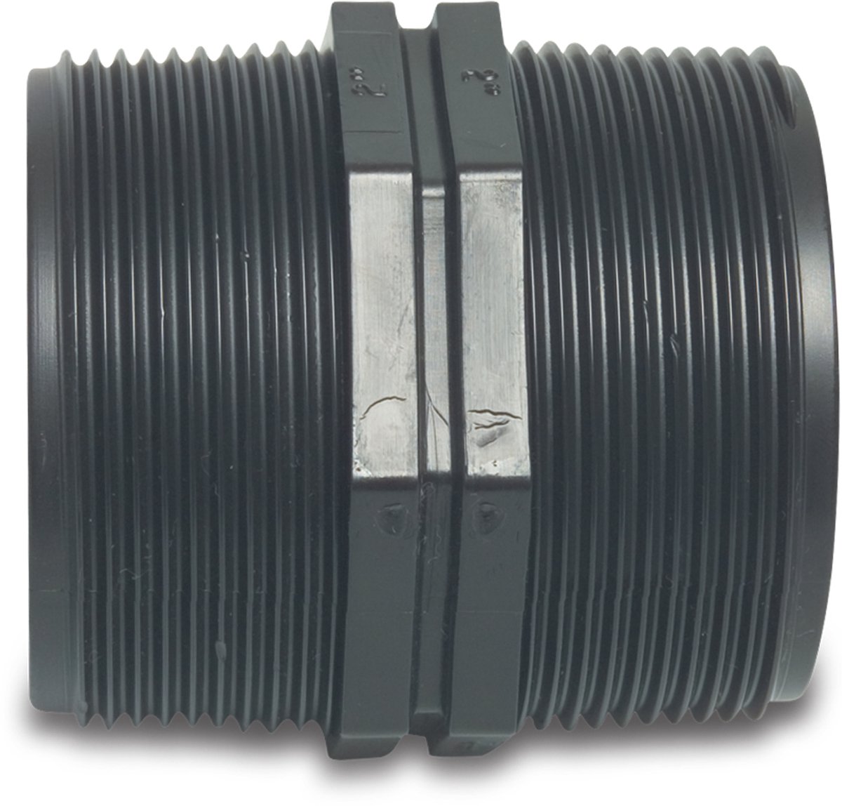 Nippel buitendraad pp zwart 1/2 inch 1 stuk Deltafix