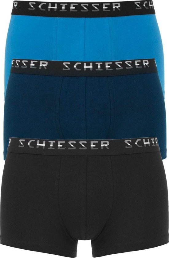 Schiesser Heren Boxershort - 2-pack - Zwart - Maat XL | bol.com