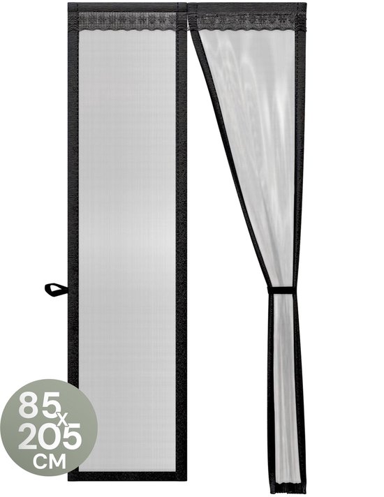 O'DADDY® Deurgordijn Deluxe FIBER - Magnetisch Vliegengordijn - Voor Nieuwbouw en Standaard Deuren - Eenvoudige Installatie - Deurhor Zwart - 85x205 cm