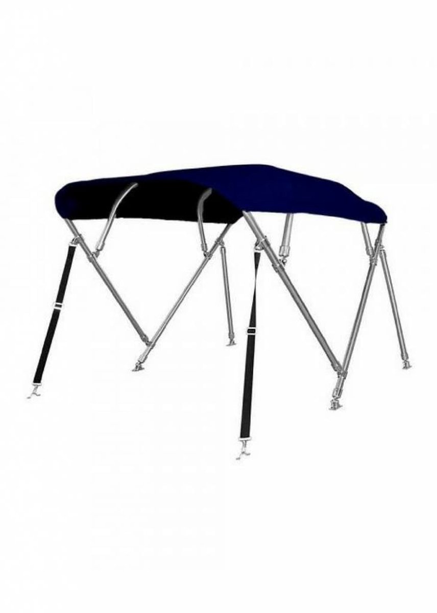 BREG Biminitop | RVS 4-boogs | Breedte 185 <> 198 cm - Hoogte 137 cm - Blauw doek