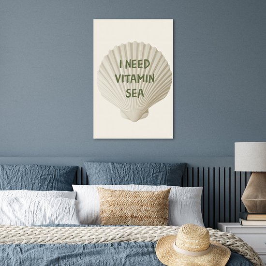 Affiche 40x60 cm - Coquillage - Citation - Vert - Posters - Décoration chambre - Décoration murale salon - Décoration murale chambre